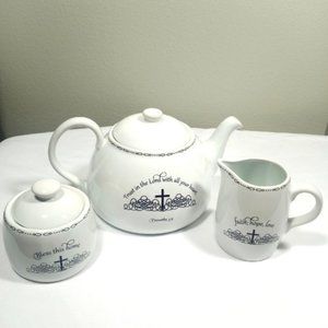 COVENTRY porcelain tea set Table graces teapot, creamer. sugar bowl